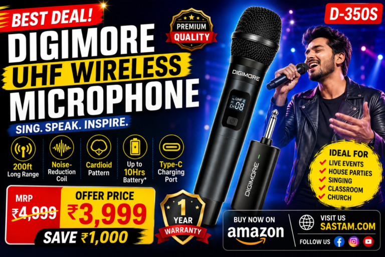 DIGIMORE UHF Wireless Microphone – 200ft Range
