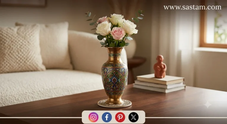Handcrafted Brass Meenakari Vase: Elevate Home Decor