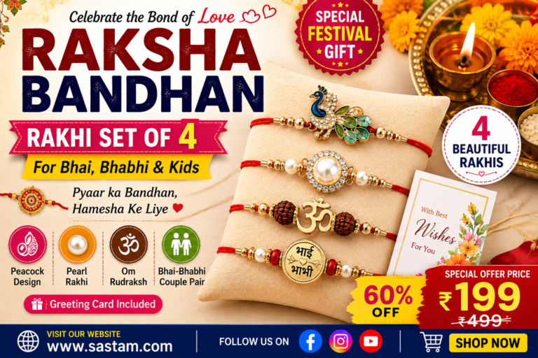 Rakhi Set of 4 for Bhai Bhabhi & Kids - Buy Now