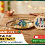 eCraftIndia Peacock Rakhi & "Best Bro Ever" Magnet Combo