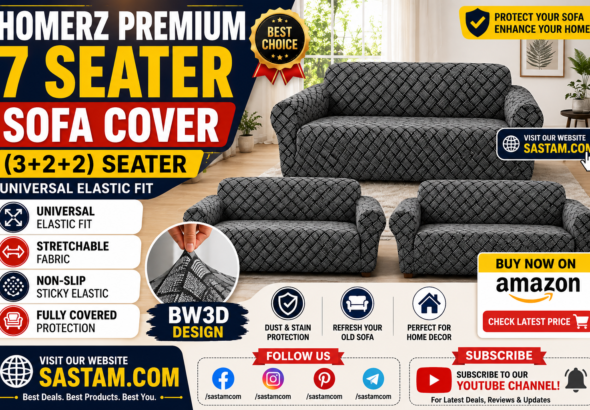 Homerz Premium 7 Seater 3+2+2 Universal Elastic Sofa Cover