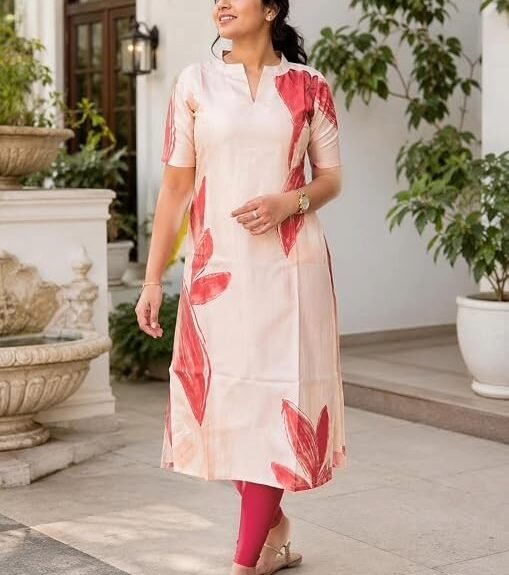 Stylish Peach Rayon Kurta for Women | Best Fashion Find